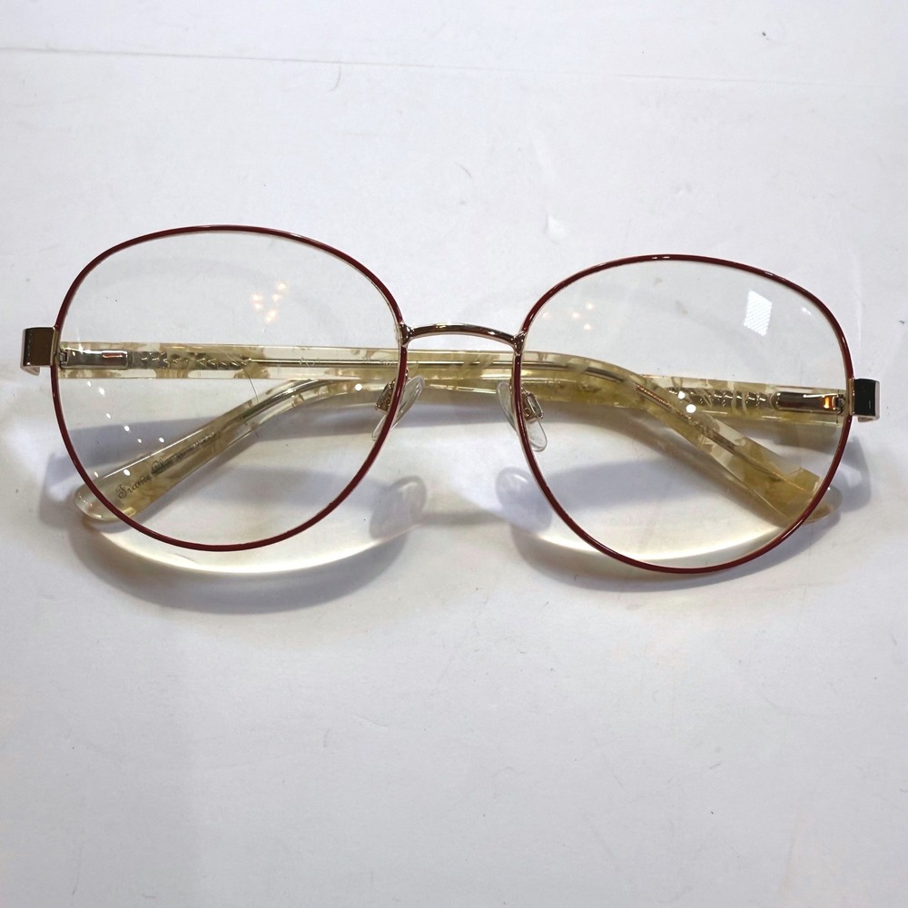 Vintage Zyloware TM509 Eyeglass Frames only 50-19-135 Cream Marble Gold Round